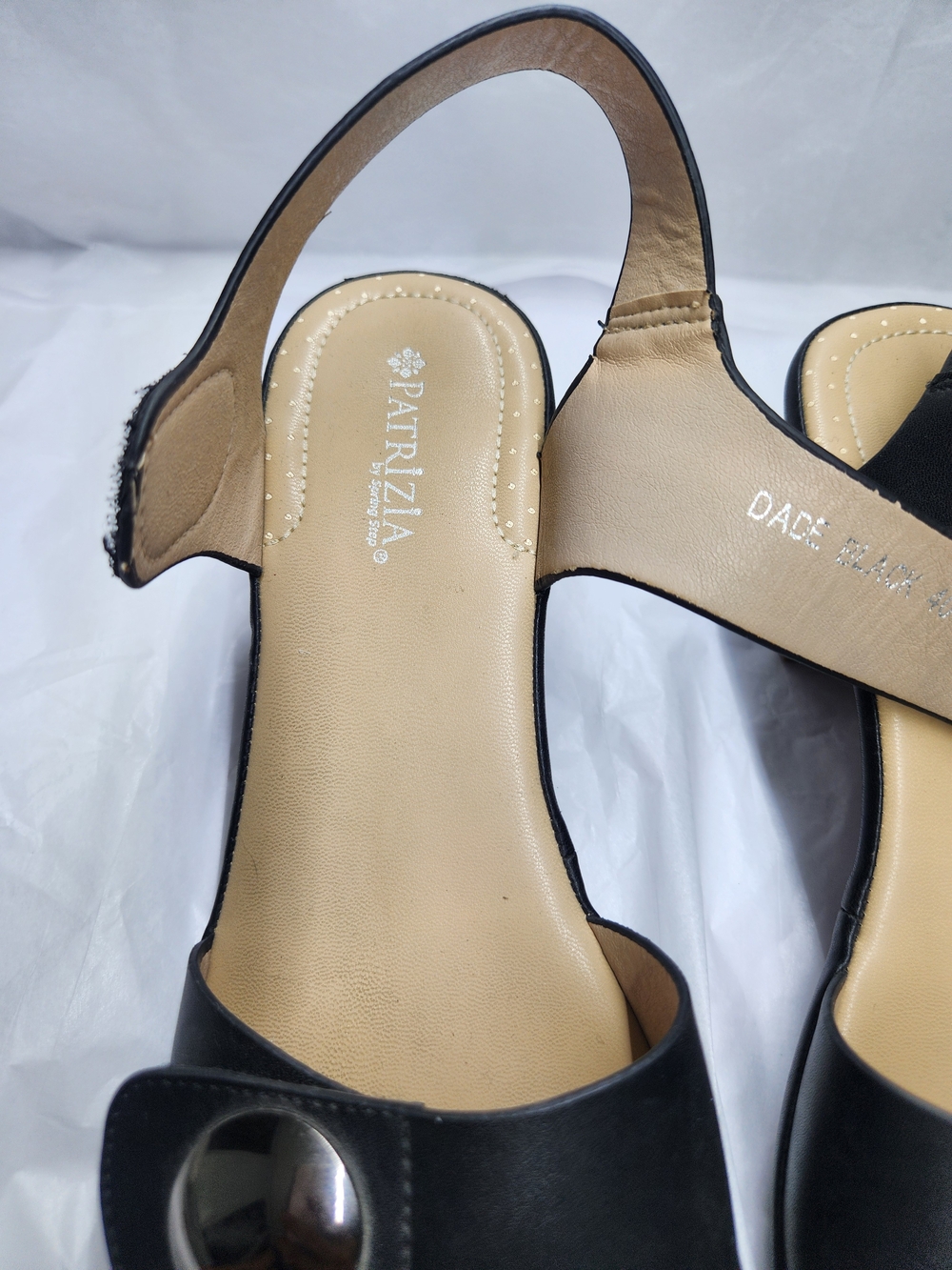 Patrizia Pepe Black Slingback Sandals with Silver Accent